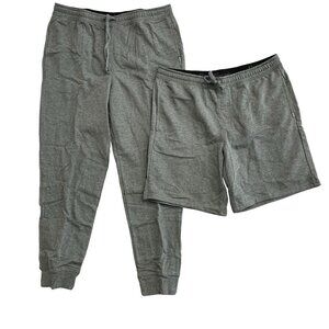 NEW 2-Piece Eddie Bauer Men's L  Lounge Set Pants Shorts Gray